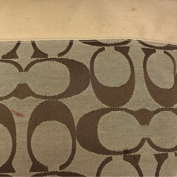 Coach Zippered East West Tote Bag Signature C Print Brown /Tan Gold Leather Trim - Picture 8 of 10